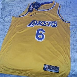 Nike Lebron Lakers Jersey #6 #23 cross "Yellow/Purple"